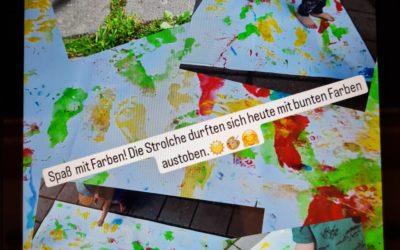 Bunte Hände und Füße: Farbwoche